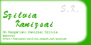 szilvia kanizsai business card